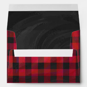 Enveloppes Plaid Checkered rouge et noir