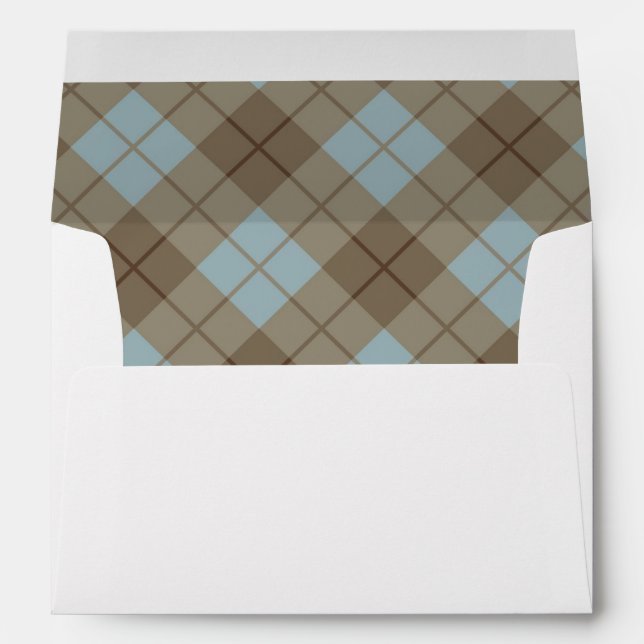 Enveloppes Plaid en bleu et Brown (Dos (Bas))