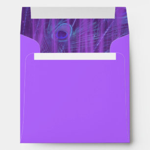 Enveloppes Plumes de paon violet