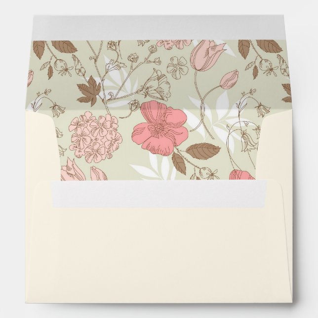 Enveloppes Plutôt rose Floral (Dos (Bas))