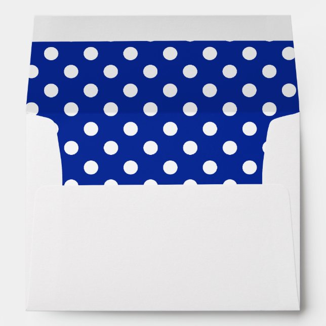 Enveloppes Point de polka de bleu royal et de blanc (Dos (Bas))