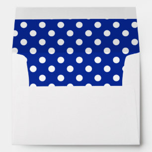 Enveloppes Point de polka de bleu royal et de blanc