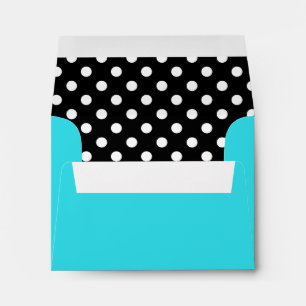 Enveloppes Point noir et blanc Turquoise
