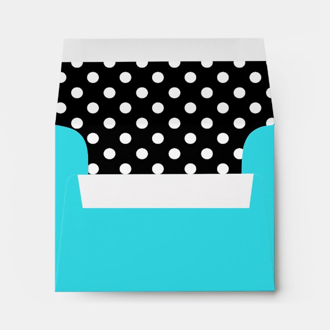 Enveloppes Point noir et blanc Turquoise (Dos (Bas))