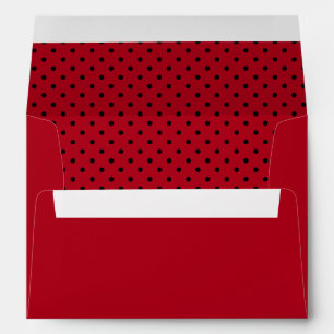 Enveloppes Point Polka rouge et noir