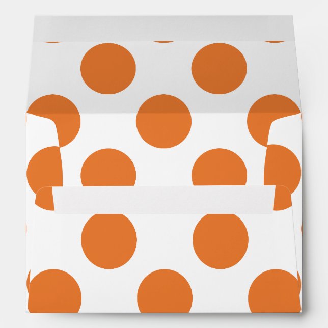 Enveloppes Pointe Polka blanche et orange (Dos (Bas))
