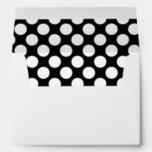 Enveloppes Pointe Polka (noir et blanc) Toute taille personna