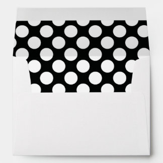Enveloppes Pointe Polka (noir et blanc) Toute taille personna