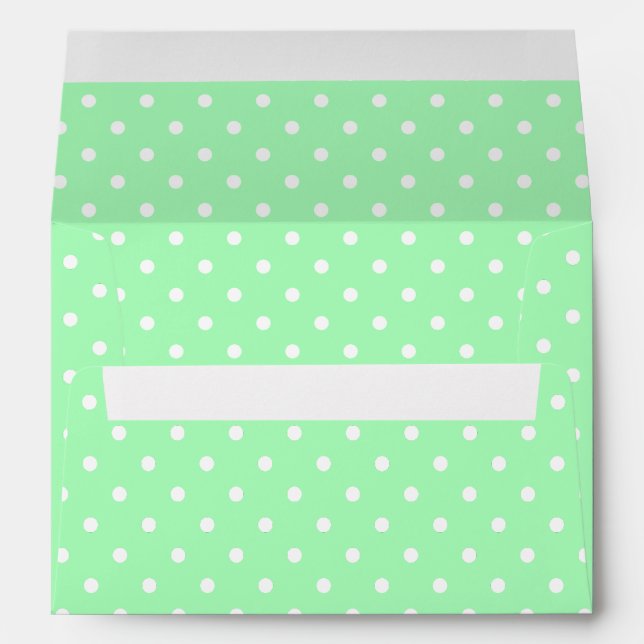 Enveloppes Pointe verte et blanche à la menthe (Dos (Bas))