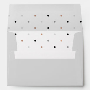 Enveloppes Points élégants  Grey avec Faux Rose Gold et Black