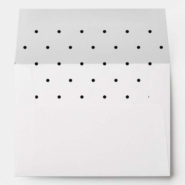 Enveloppes Points Mariages intemporels noir et blanc (Dos (Bas))