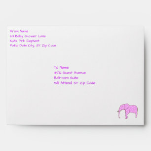 Enveloppes Pois blanches d'éléphant rose