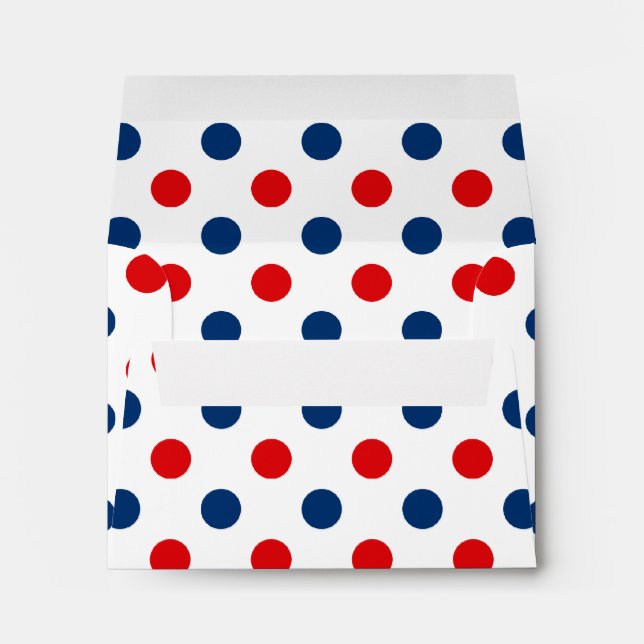 Enveloppes Pois blancs et bleus rouges (Dos (Bas))