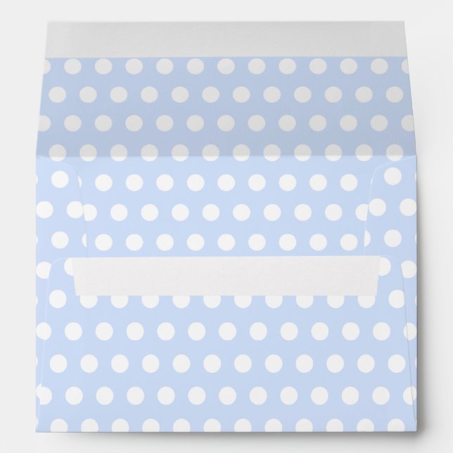 Enveloppes Pois blancs sur Baby Blue (Dos (Bas))