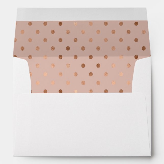 Enveloppes Pois d'or à Rose de couleur prune (Dos (Bas))