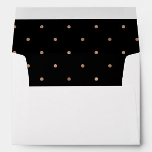 Enveloppes Pois rose d'or de Faux sur l'intérieur noir