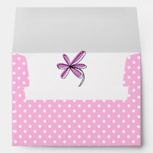Enveloppes Pois rose et blanc