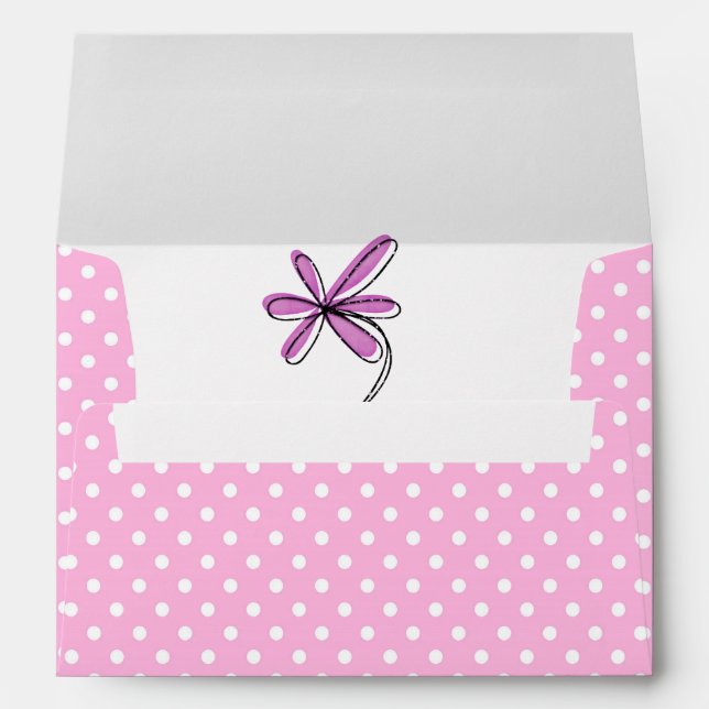 Enveloppes Pois rose et blanc (Dos (Bas))