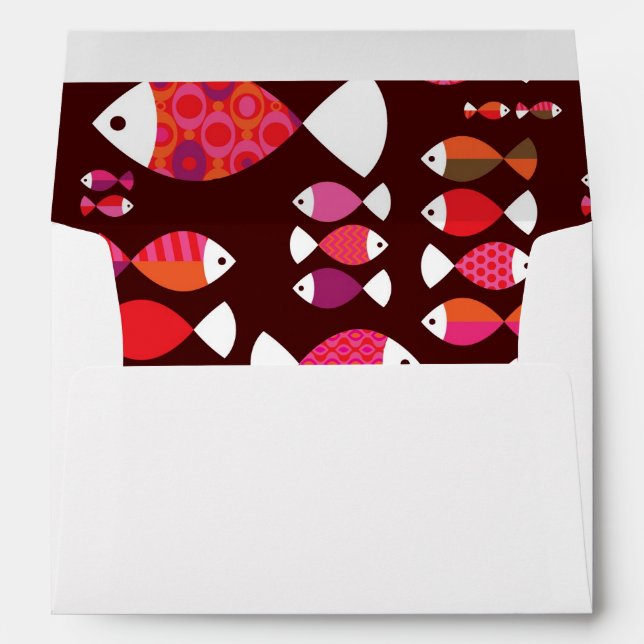 Enveloppes Poisson rétro Abstrait sous-marin motif (Dos (Bas))