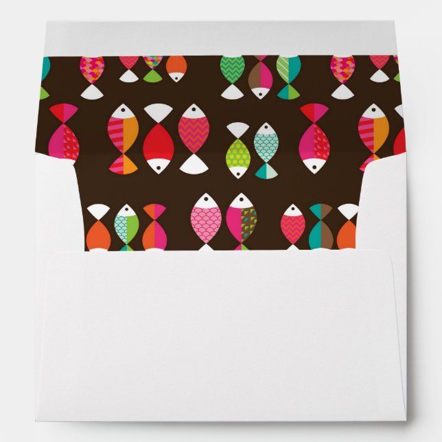 Enveloppes Poisson rétro Abstrait sous-marin motif 2 (Dos (Bas))