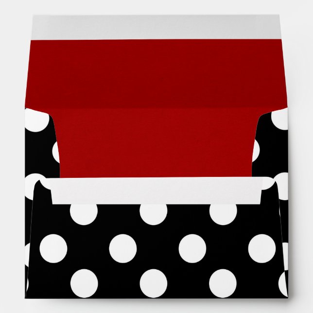 Enveloppes Polka Noir Blanc Point Red Linked Party (Dos (Bas))
