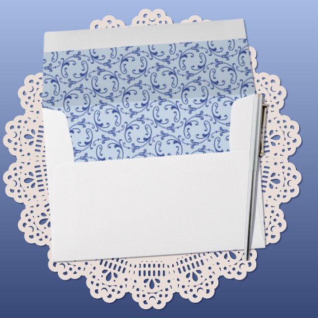Enveloppes Poudre bleu Florentine Motif A7 Invitation (Créateur téléchargé)