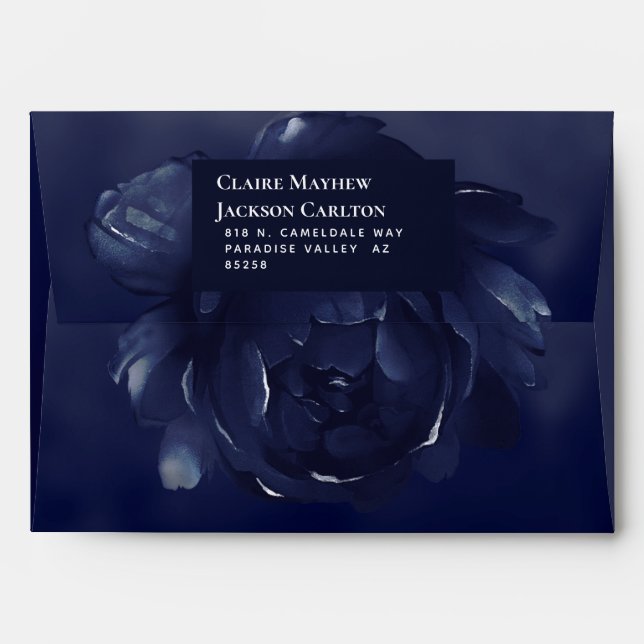 Enveloppes pour faire-part de mariage Sapphire Peo (Dos (Haut rabat))