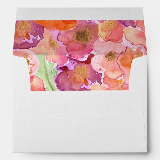 Enveloppes Pretty Poppies aquarelle (Dos (Bas))