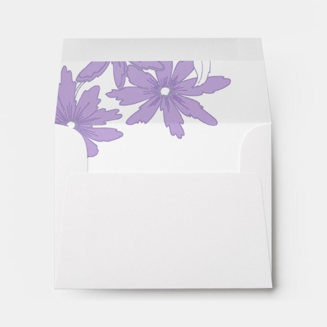 Enveloppes Purple Daisies Mariage RSVP Carte de réponse (Dos (Bas))