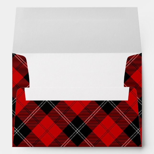 Enveloppes Ramsay tartan rouge noir plaid (Dos (Bas))