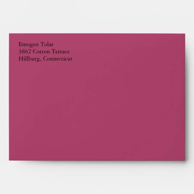 Enveloppes Raspberry Red A7 5x7 avec adresse de re (Devant)