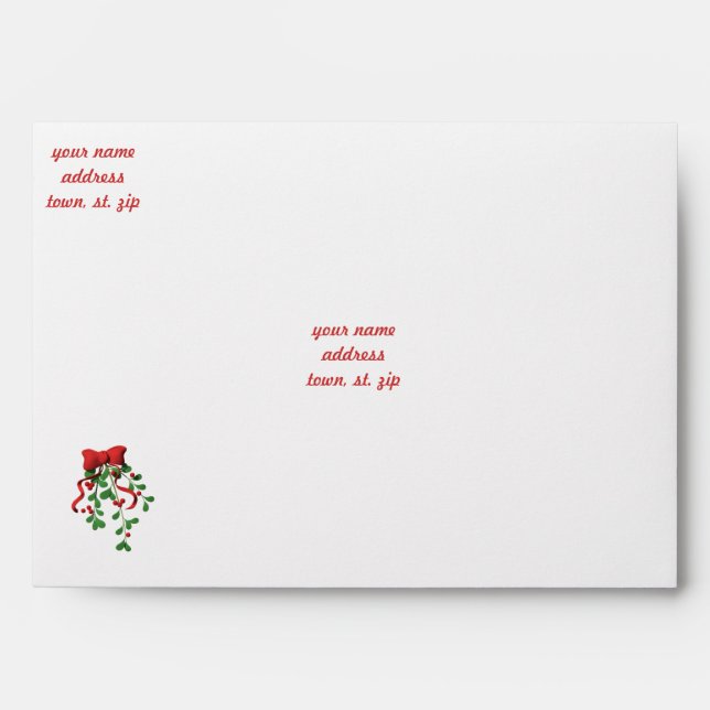 Enveloppes Red Bow & Holly - (Devant)