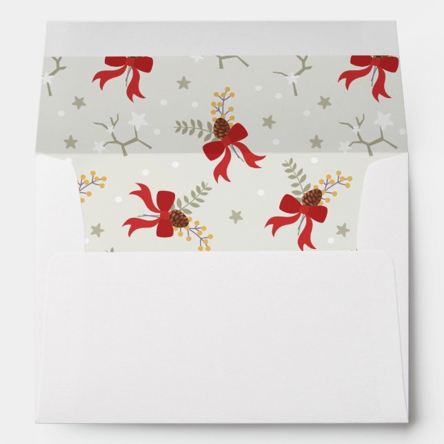 Enveloppes Red Christmas Bows (Dos (Bas))