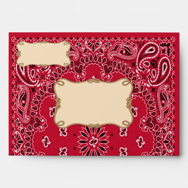 Enveloppes Red Cowboy, Bandana (Devant)