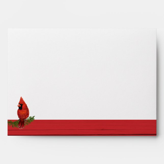 Enveloppes Red Wood Rustic Country Noël (Devant)