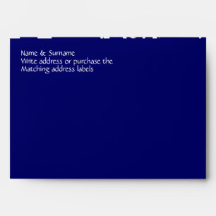 Enveloppes Remous blanc floral de bleu marine