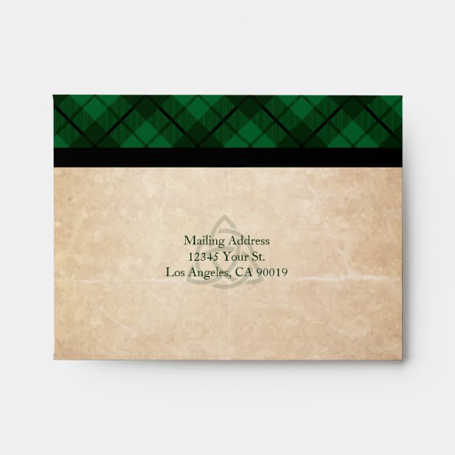 Enveloppes Réponse celtique et verte de plaid (Devant)
