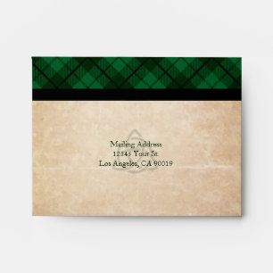 Enveloppes Réponse celtique et verte de plaid