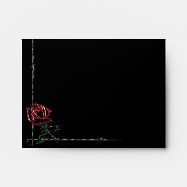 Enveloppes Réponse élégante gothique de barbelé et de rose (Devant)