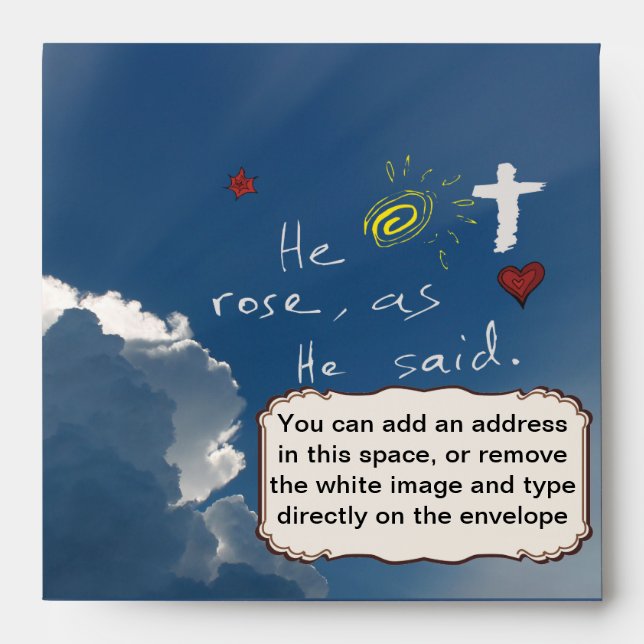 Enveloppes Résurrection de Pâques Il Est Ressuscité Jésus Ros (Devant)