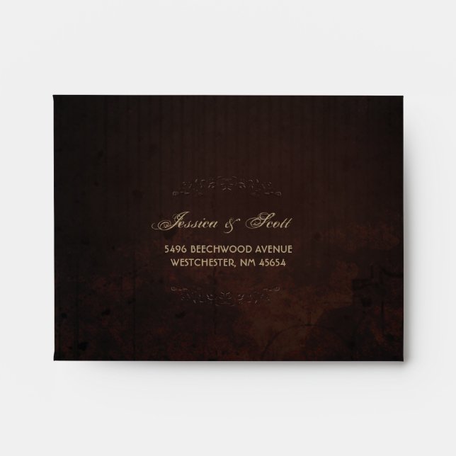 Enveloppes RETOUR RSVP D'Halloween gothique Brown (Devant)