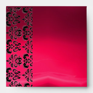 Enveloppes ROSE ET NOIR DAMASK ROUGE RUBY fuchsia