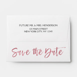 Enveloppes Rose Gold Foil Enregistrer la date