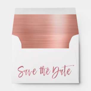 Enveloppes Rose Gold Foil Enregistrer la date