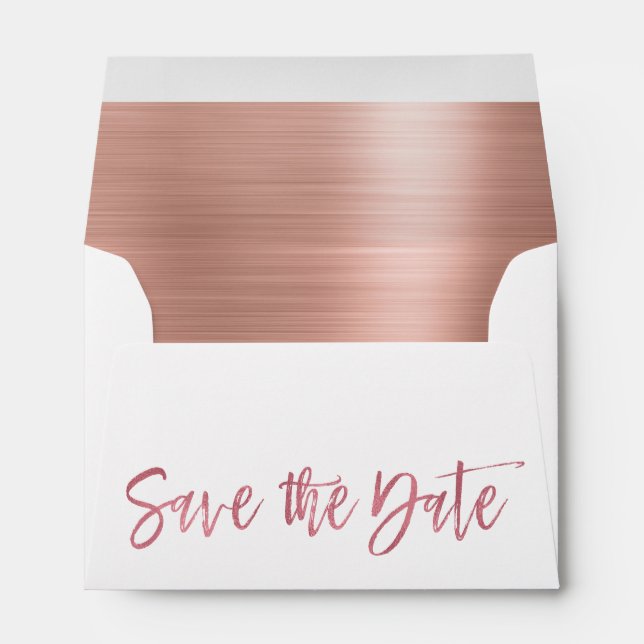 Enveloppes Rose Gold Foil Enregistrer la date (Dos (Bas))