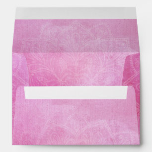 Enveloppes Rose profond aquarelle et mandala pour la suite de