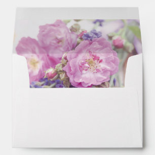 Enveloppes Rose sauvage et Mariage de fleurs d'été Lavender