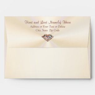Enveloppes Roses de diamants d'or et d'écrin d'Écr
