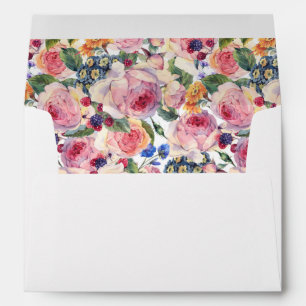 Enveloppes Roses de l'anglais de l'aquarelle   - mariage