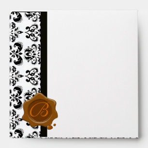 ENVELOPPES ROUGE BLACÉ BLANC DOMMASQUE SCEAU DE CIRE BROWN MO